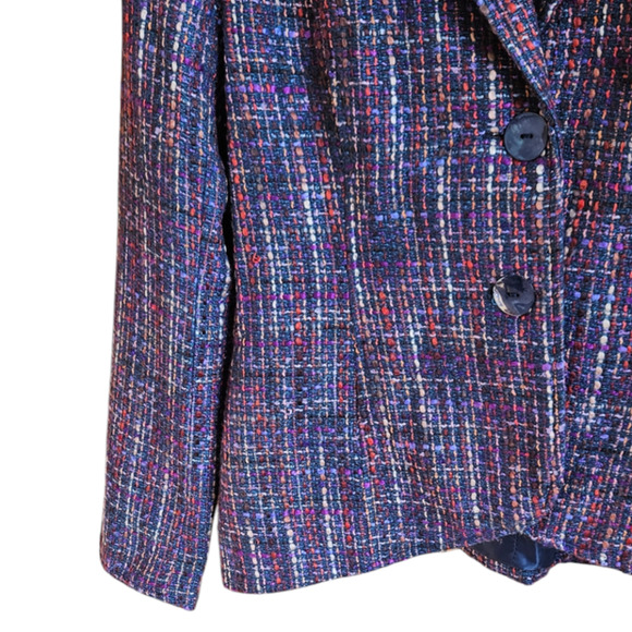 Coldwater Creek Multicolor Tweed Blazer Lined Women's Size 12 - Picture 9 of 10